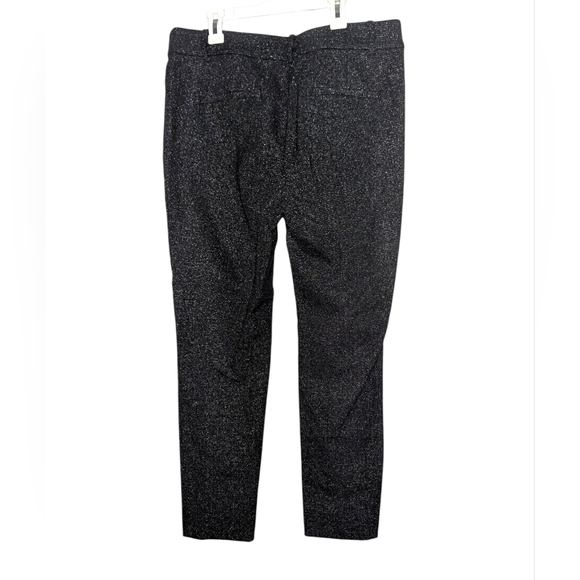 LOFT The Sutton Skinny Polished Workwear Black Metallic Tweed Ankle Pants Sz 10 - Picture 11 of 11